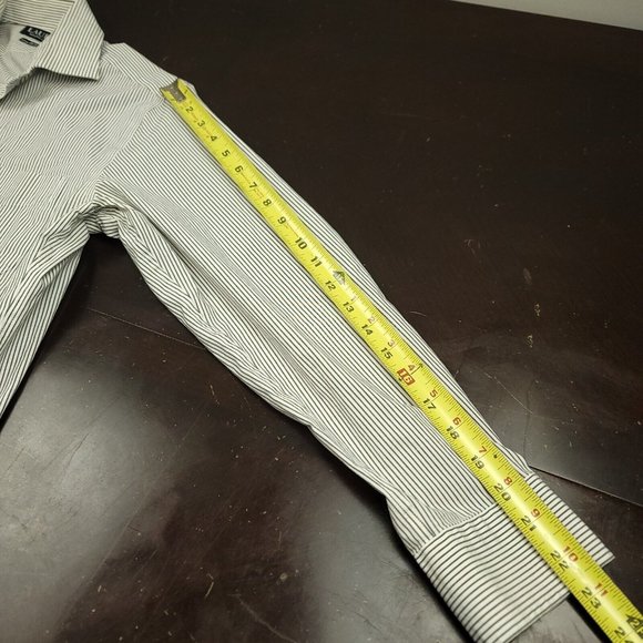 Ralph Lauren Mens 15 32 / 33 Shirt Black Label Button Up Black Stripe Slim Fit - Picture 7 of 10